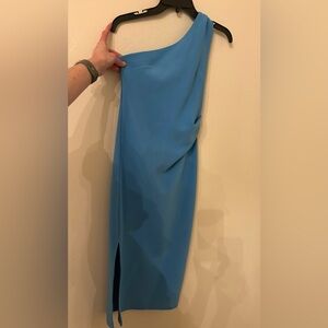 Elegant Blue One-Shoulder Dress
